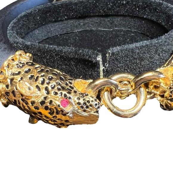 22 Karat Gold Plated Duchess Of Windsor Panther Bracelet Ruby The Franklin Mint - Picture 3 of 10